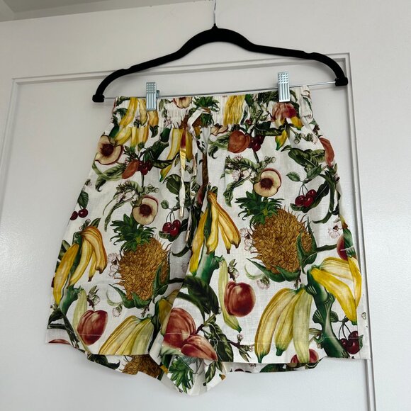 Ephemera Tropicana Siesta Coords Shirt And Shorts Set Fruit Printed Linen Sz 4 - Picture 5 of 13